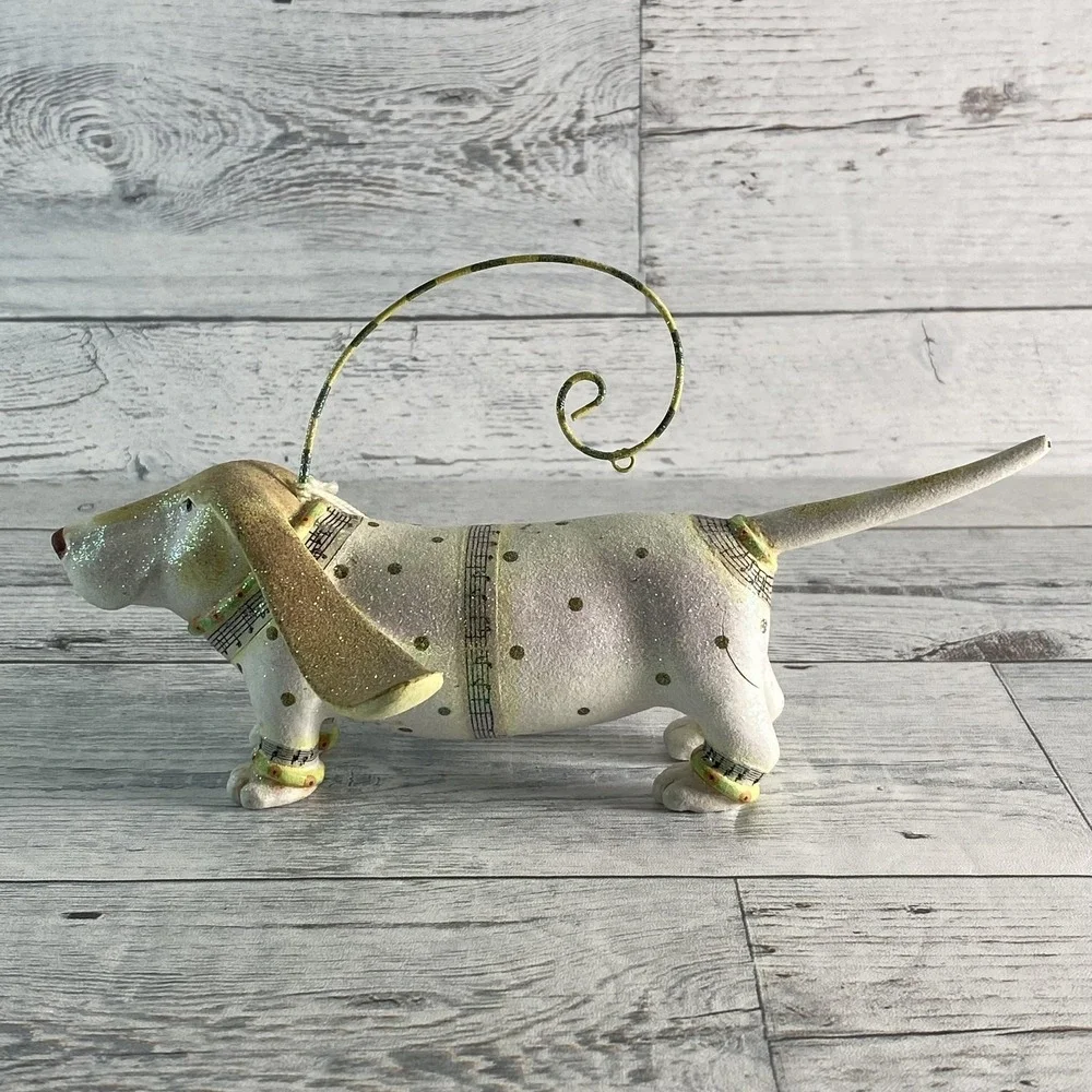 Dept 56 Krinkles Patience Brewster Musical Dog Figurine Card Holder Glitter